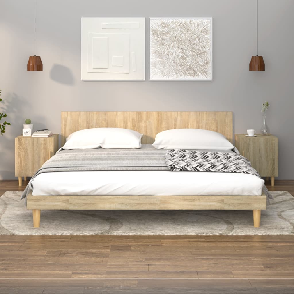 vidaXL Bedside Cabinet Sonoma Oak Engineered Wood