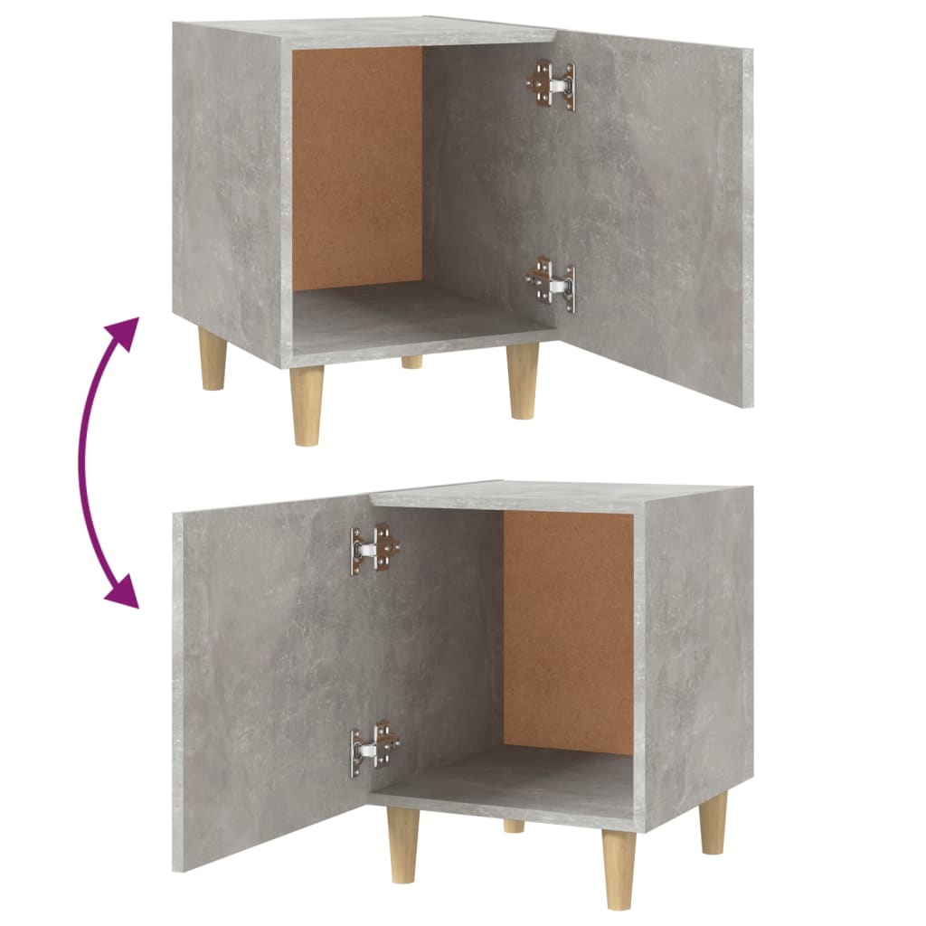 vidaXL Bedside Cabinet Concrete Grey Engineered Wood