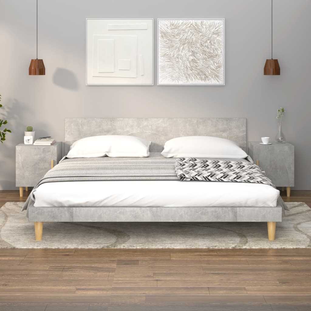 vidaXL Bedside Cabinet Concrete Grey Engineered Wood