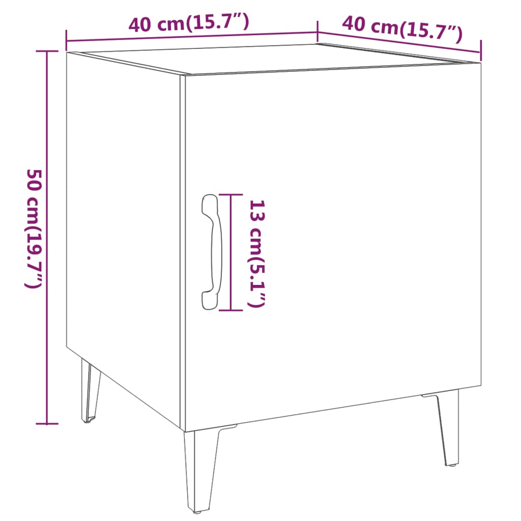 vidaXL Bedside Cabinets 2 pcs Sonoma Oak Engineered Wood