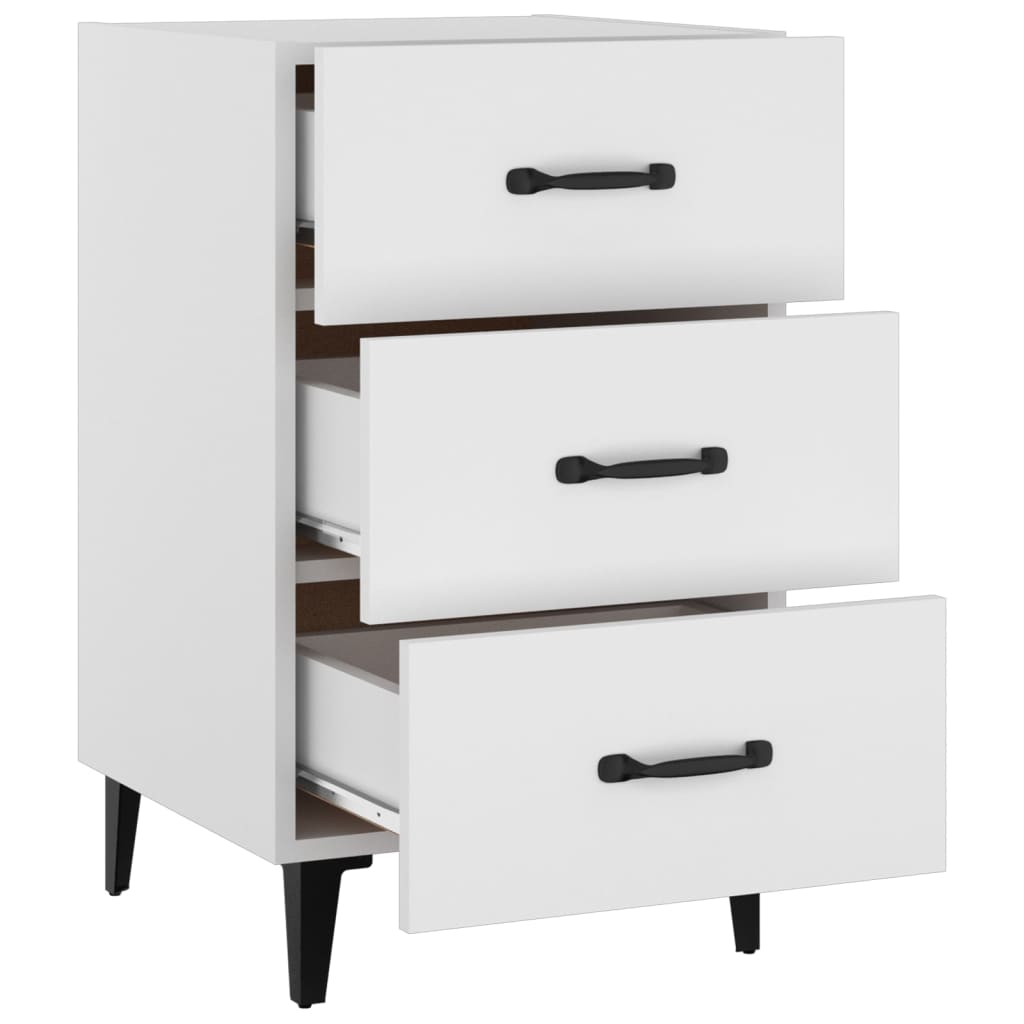 vidaXL Bedside Cabinet White 40x40x66 cm Engineered Wood