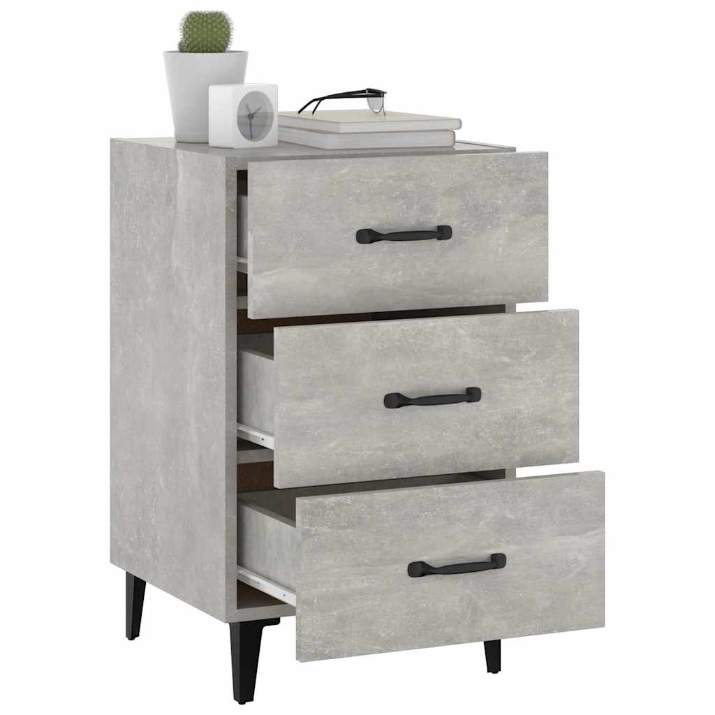 vidaXL Bedside Cabinet Concrete Grey 40x40x66 cm Engineered Wood