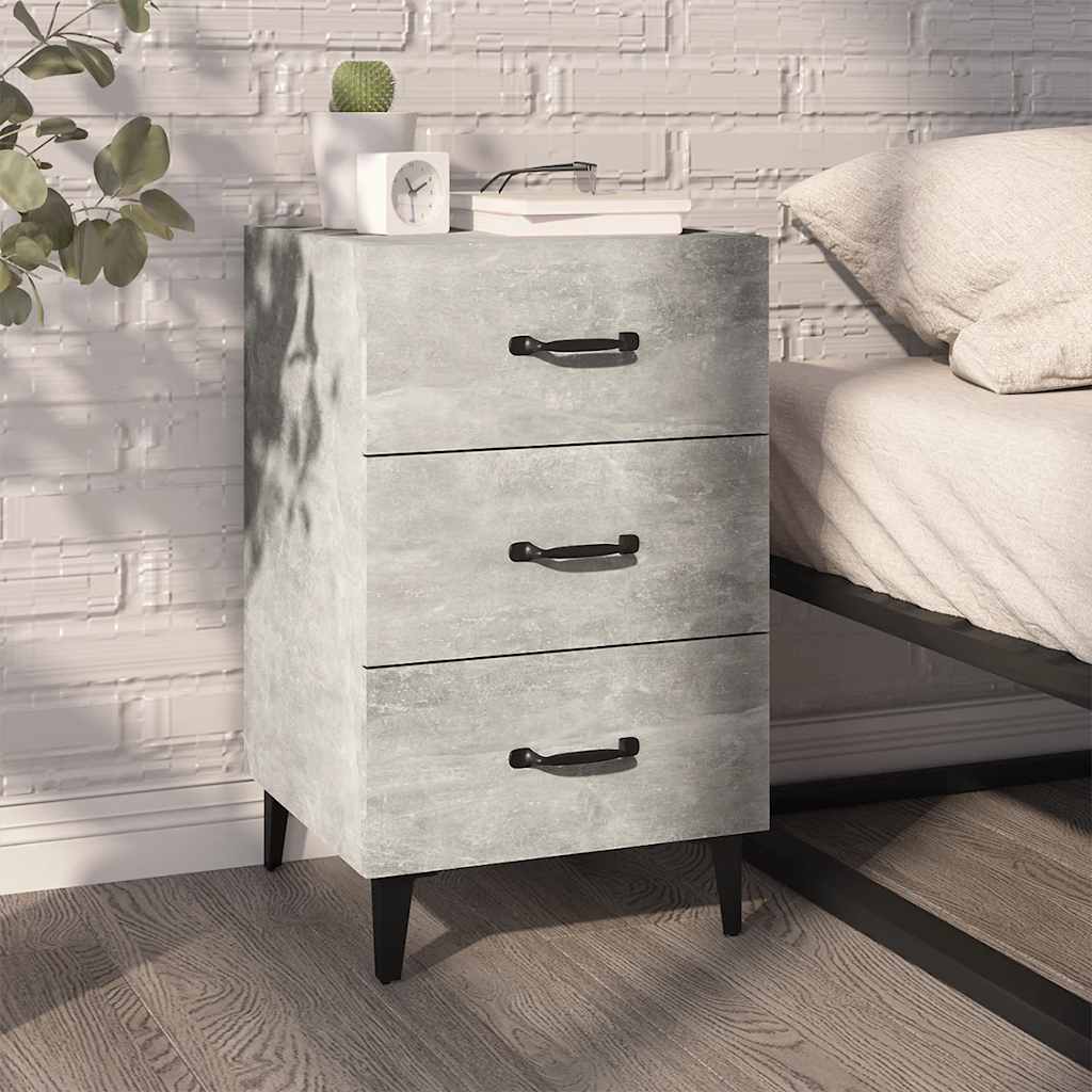 vidaXL Bedside Cabinet Concrete Grey 40x40x66 cm Engineered Wood