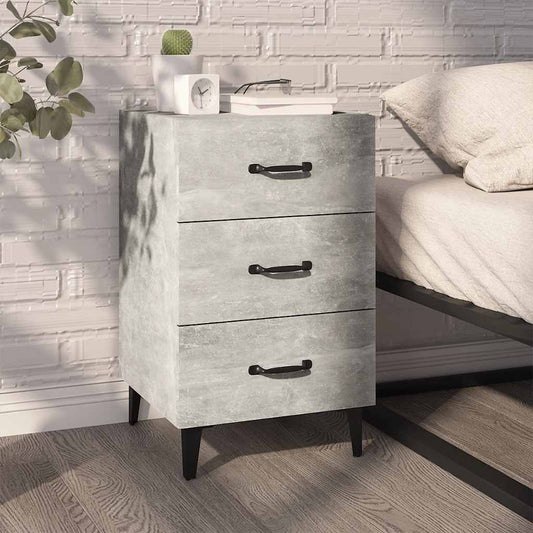 vidaXL Bedside Cabinet Concrete Grey 40x40x66 cm Engineered Wood