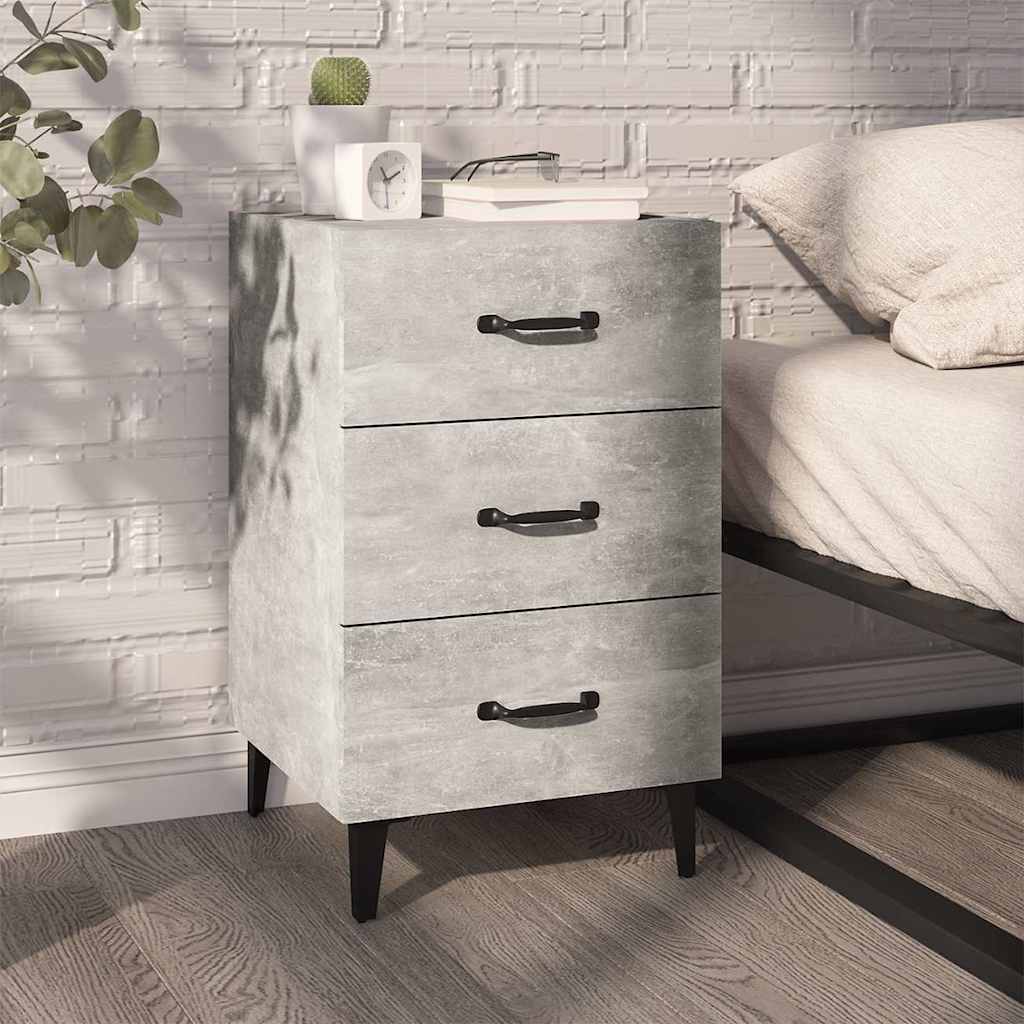 vidaXL Bedside Cabinet Concrete Grey 40x40x66 cm Engineered Wood