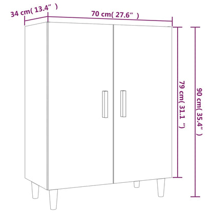 vidaXL Sideboard Concrete Grey 70x34x90 cm Engineered Wood