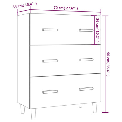 vidaXL Sideboard Sonoma Oak 70x34x90 cm Engineered Wood