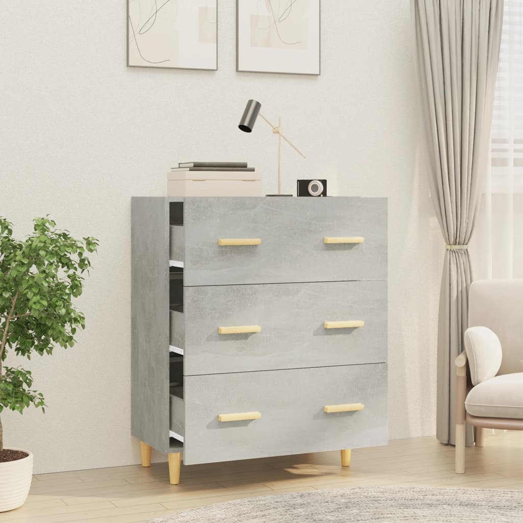 vidaXL Sideboard Concrete Grey 70x34x90 cm Engineered Wood
