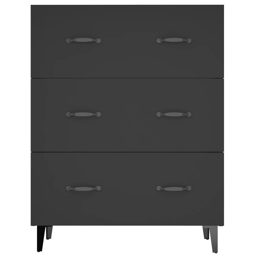 vidaXL Sideboard Black 69.5x34x90 cm Engineered Wood