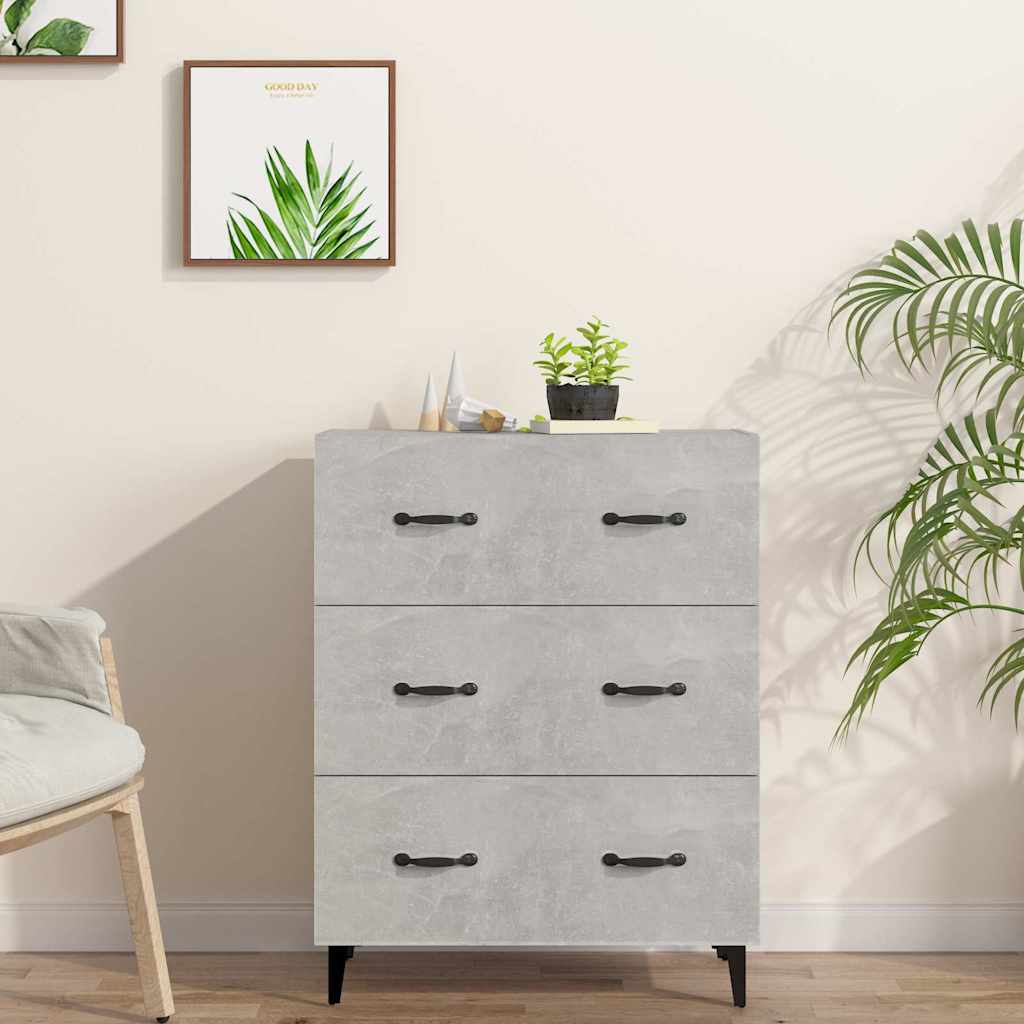 vidaXL Sideboard Concrete Grey 69,5x34x90 cm Engineered Wood