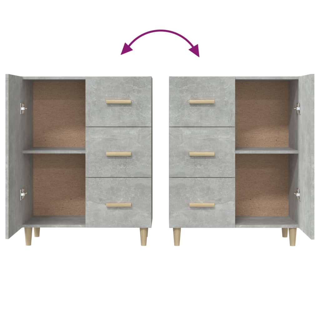 vidaXL Sideboard Concrete Grey 69.5x34x90 cm Engineered Wood