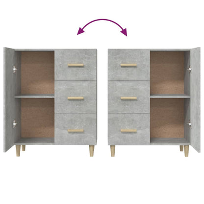 vidaXL Sideboard Concrete Grey 69.5x34x90 cm Engineered Wood