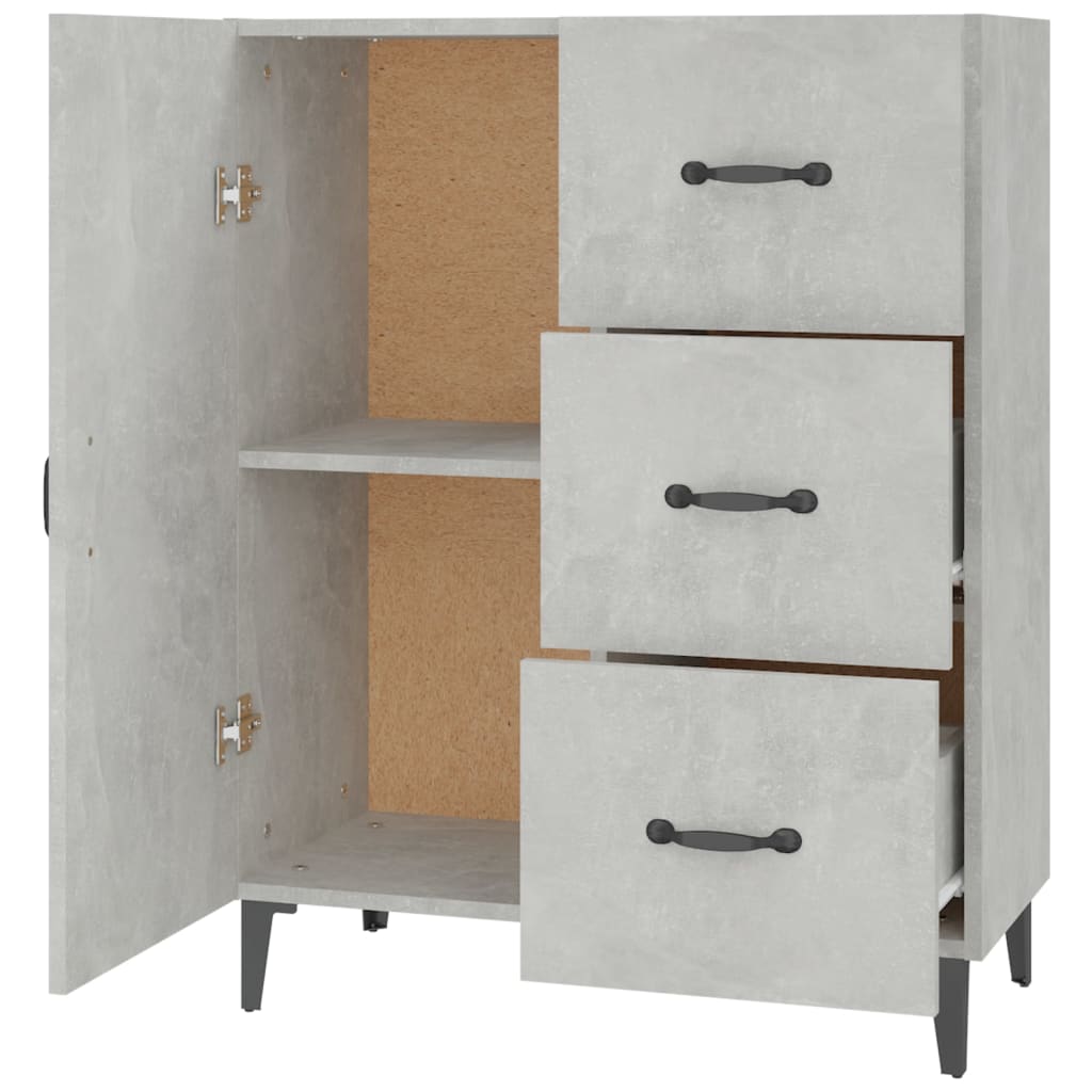 vidaXL Sideboard Concrete Grey 69.5x34x90 cm Engineered Wood