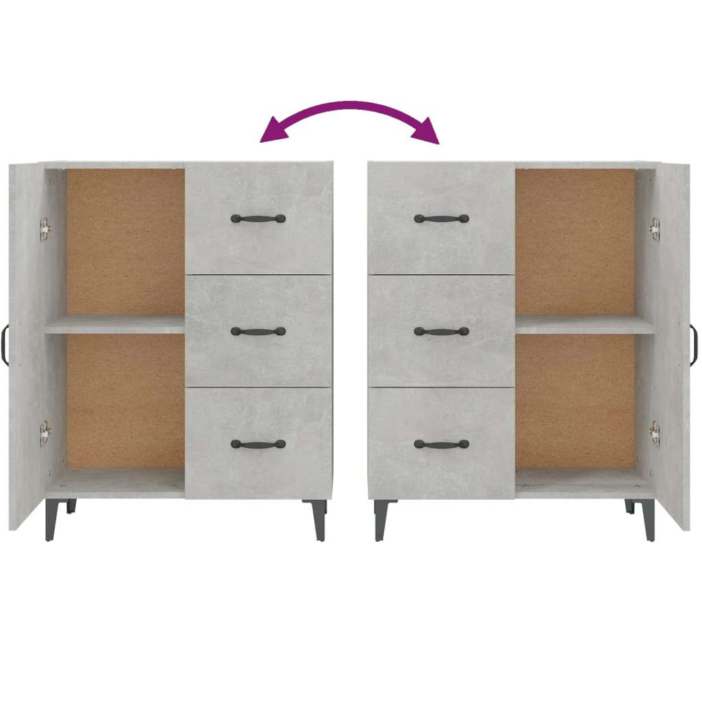 vidaXL Sideboard Concrete Grey 69.5x34x90 cm Engineered Wood