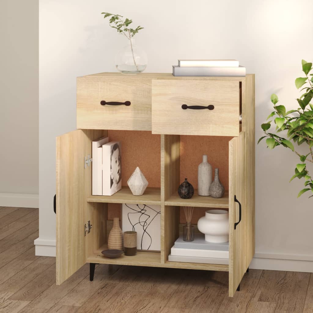 vidaXL Sideboard Sonoma Oak 69.5x34x90 cm Engineered Wood