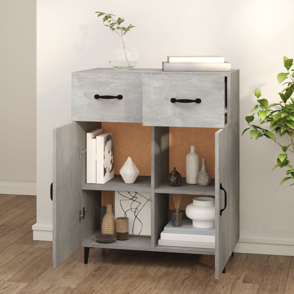 vidaXL Sideboard Concrete Grey 69.5x34x90 cm Engineered Wood