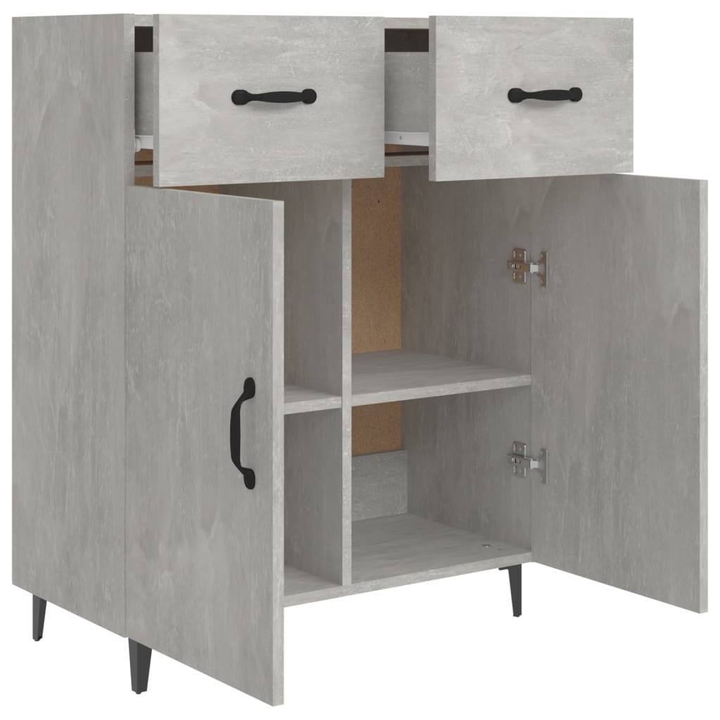 vidaXL Sideboard Concrete Grey 69.5x34x90 cm Engineered Wood