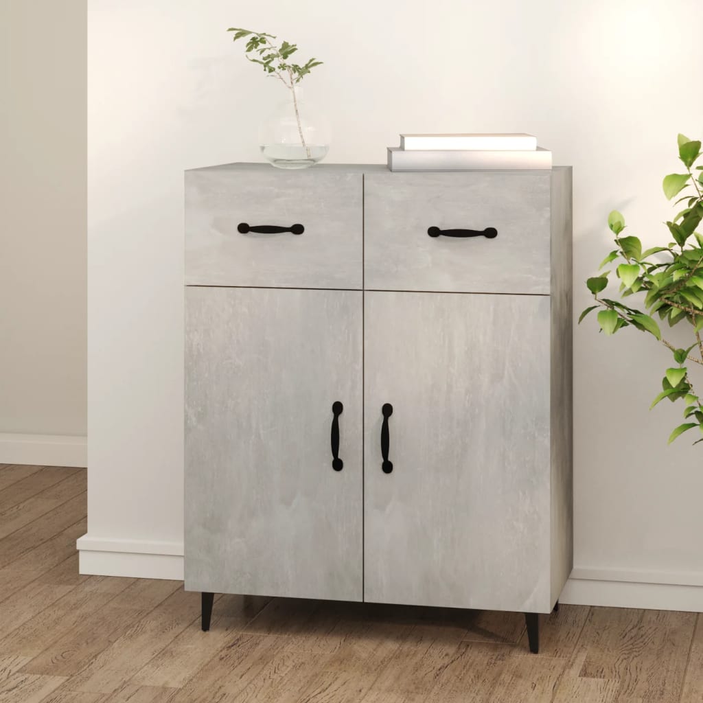 vidaXL Sideboard Concrete Grey 69.5x34x90 cm Engineered Wood