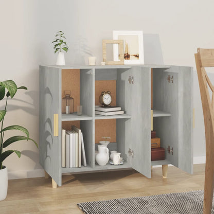 vidaXL Sideboard Concrete Grey 90x34x80 cm Engineered Wood