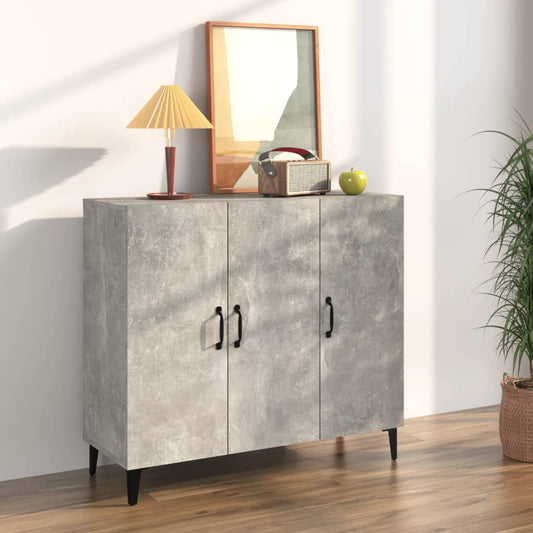 vidaXL Sideboard Concrete Grey 90x34x80 cm Engineered Wood