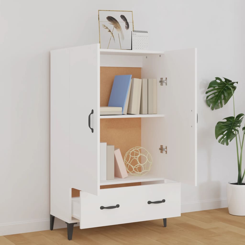 vidaXL Highboard | White | Engineered wood | Tall | Highboard | Rectangular