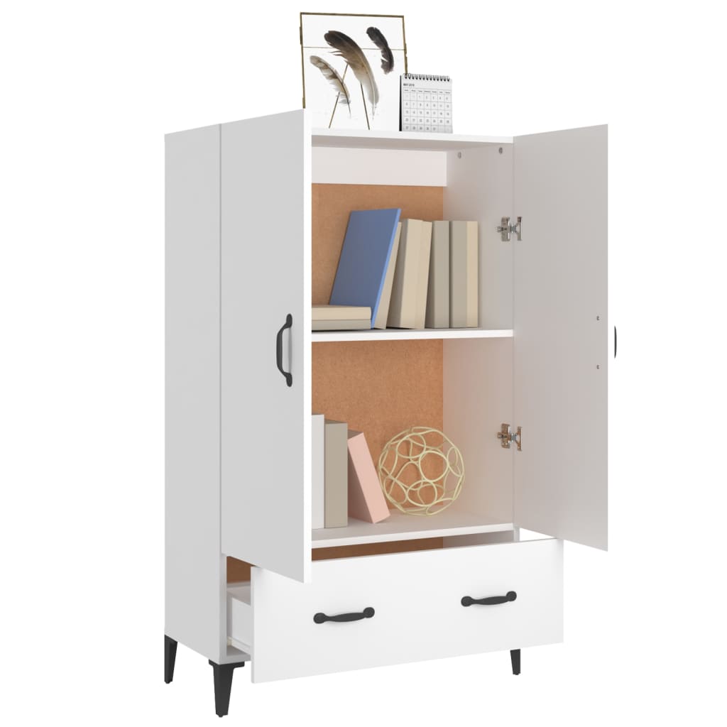 vidaXL Highboard | White | Engineered wood | Tall | Highboard | Rectangular