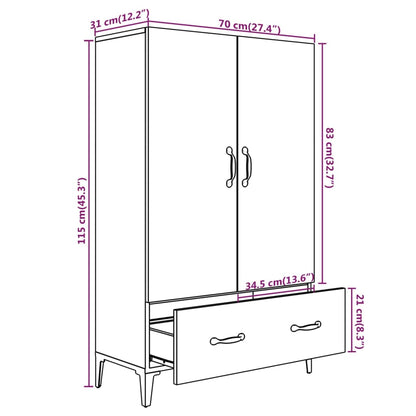 vidaXL Highboard | White | Engineered wood | Tall | Highboard | Rectangular