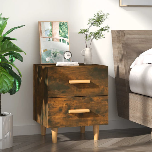 vidaXL Bed Cabinet Smoked Oak 40x35x47.5 cm