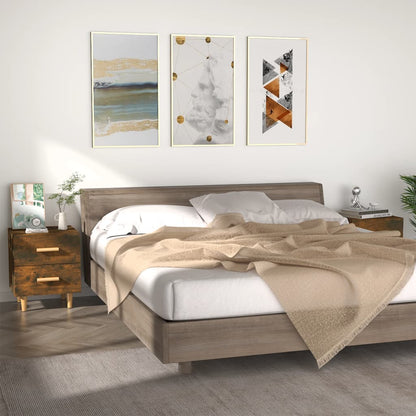 vidaXL Bed Cabinets 2 pcs Smoked Oak 40x35x47.5 cm