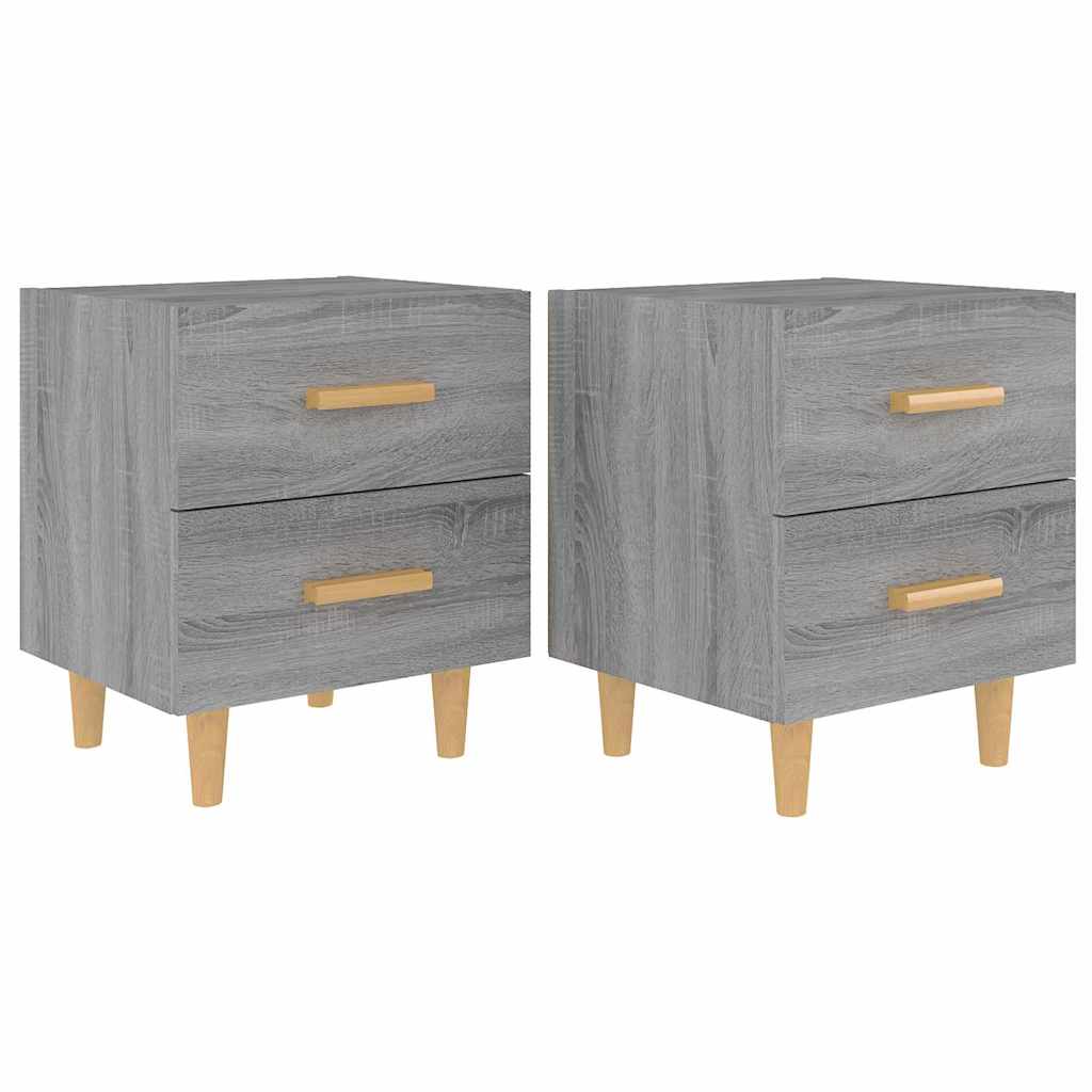 vidaXL Bed Cabinets 2 pcs Grey Sonoma 40x35x47,5 cm