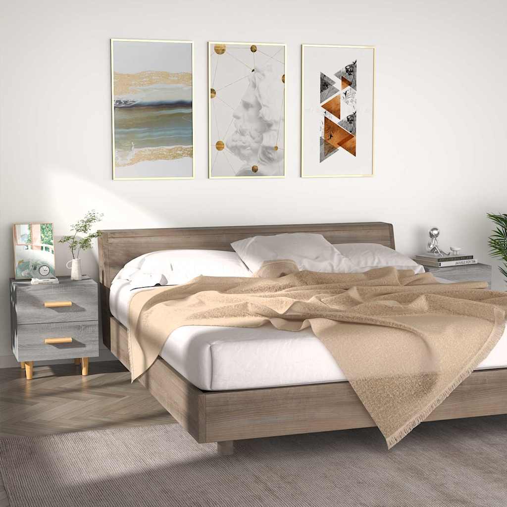 vidaXL Bed Cabinets 2 pcs Grey Sonoma 40x35x47,5 cm