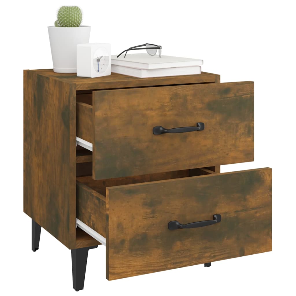 vidaXL Bedside Cabinet Smoked Oak 40x35x47.5 cm