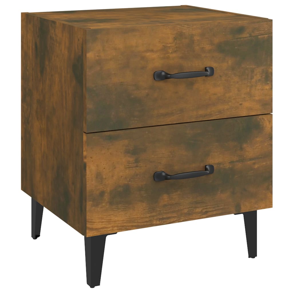 vidaXL Bedside Cabinets 2 pcs Smoked Oak 40x35x47.5 cm