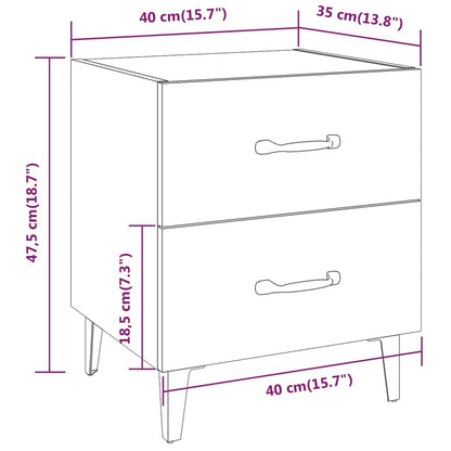 vidaXL Bedside Cabinets 2 pcs Smoked Oak 40x35x47.5 cm