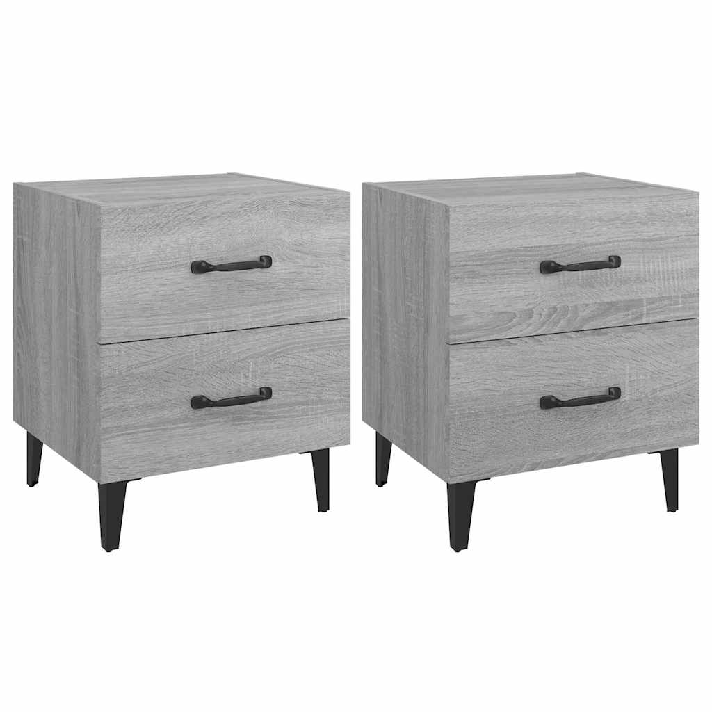 vidaXL Bedside Cabinets 2 pcs Grey Sonoma 40x35x47,5 cm