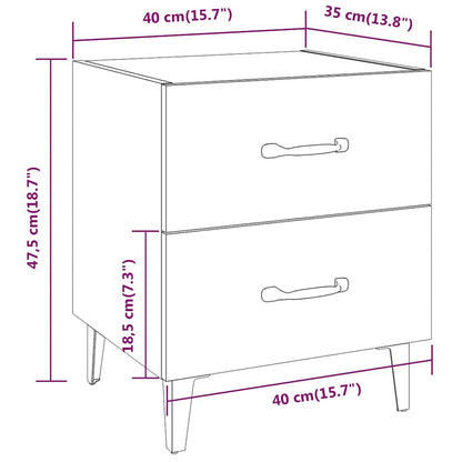 vidaXL Bedside Cabinets 2 pcs Grey Sonoma 40x35x47,5 cm
