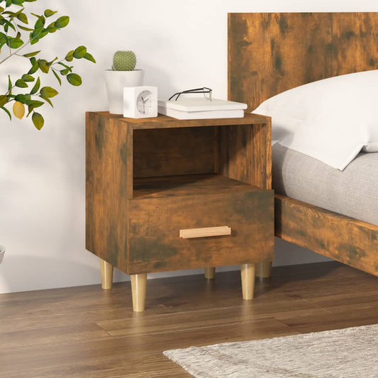 vidaXL Bedside Cabinet Smoked Oak 40x35x47 cm
