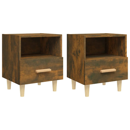 vidaXL Bedside Cabinets 2 pcs Smoked Oak 40x35x47 cm