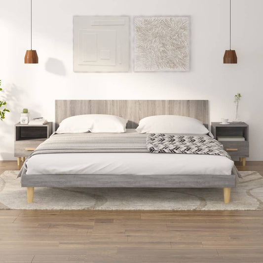 vidaXL Bedside Cabinets 2 pcs Grey Sonoma 40x35x47 cm