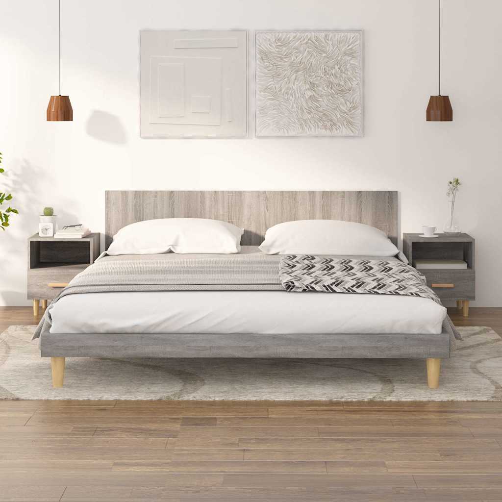 vidaXL Bedside Cabinets 2 pcs Grey Sonoma 40x35x47 cm