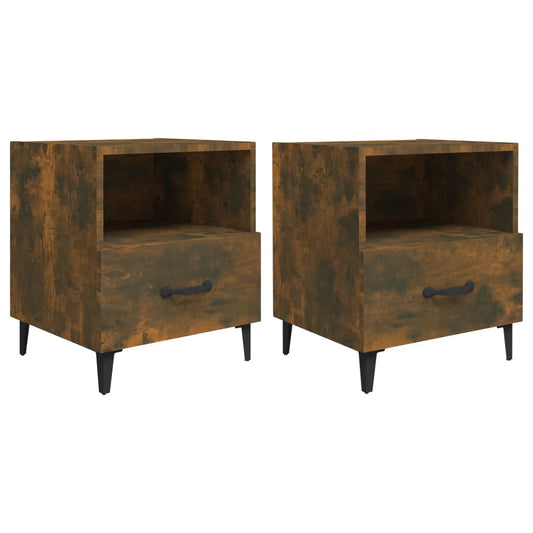 vidaXL Bedside Cabinets 2 pcs Smoked Oak Engineered Wood