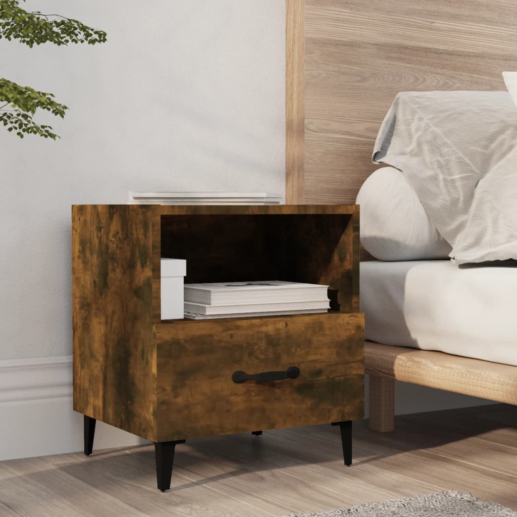 vidaXL Bedside Cabinets 2 pcs Smoked Oak Engineered Wood