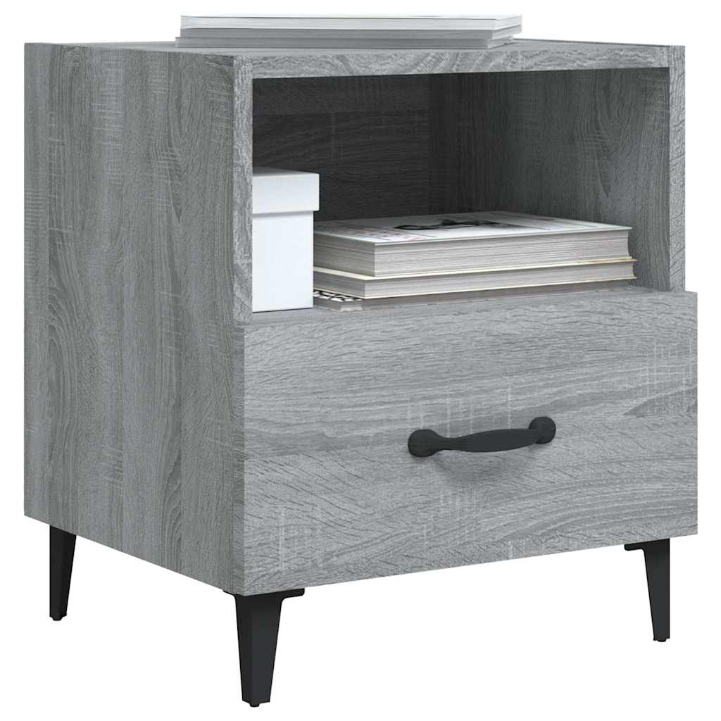 vidaXL Bedside Cabinets 2 pcs Grey Sonoma Engineered Wood