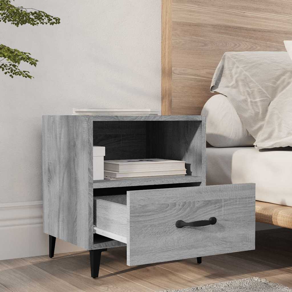 vidaXL Bedside Cabinets 2 pcs Grey Sonoma Engineered Wood