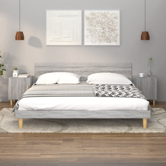 vidaXL Bedside Cabinets 2 pcs Grey Sonoma Engineered Wood