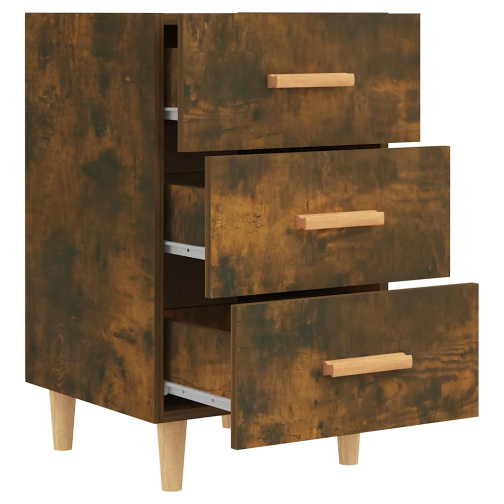 vidaXL Bedside Cabinet Smoked Oak 40x40x66 cm Engineered Wood