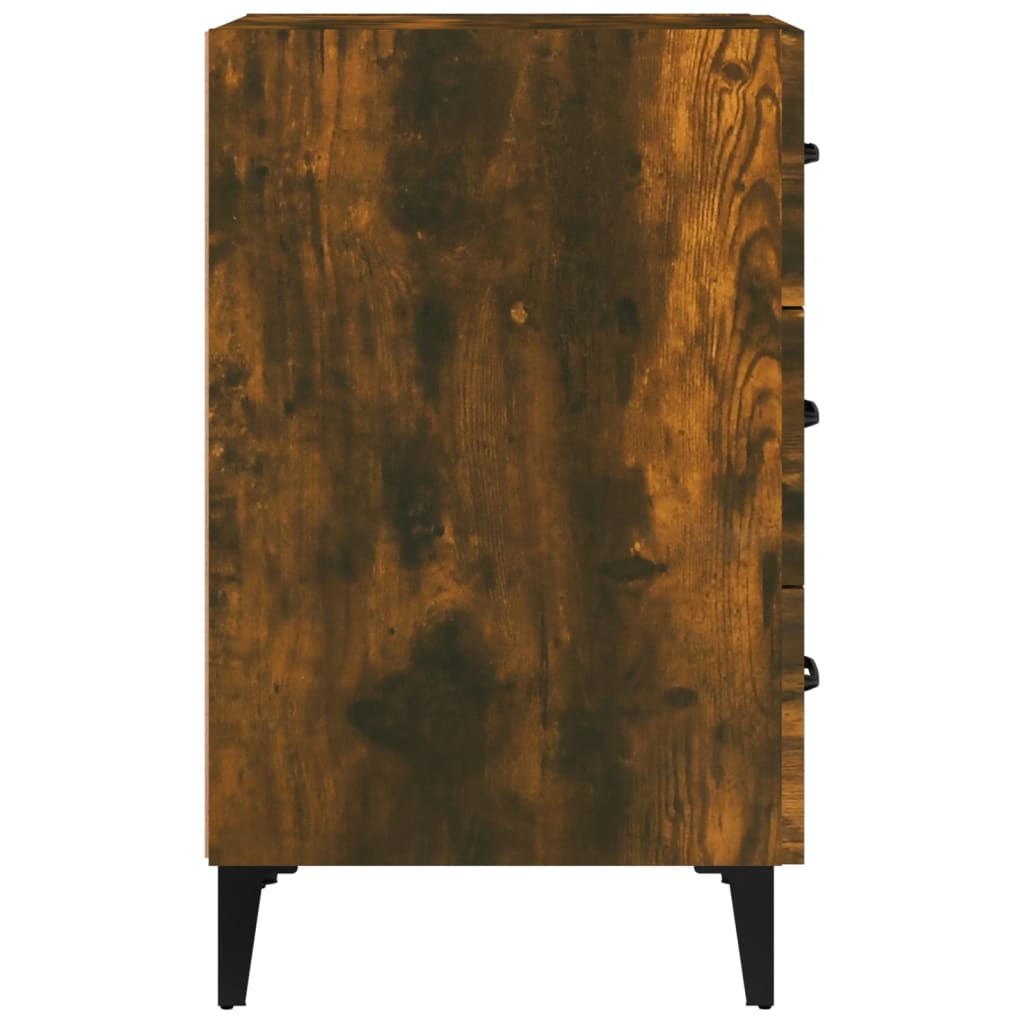 vidaXL Bedside Cabinet Smoked Oak 40x40x66 cm Engineered Wood