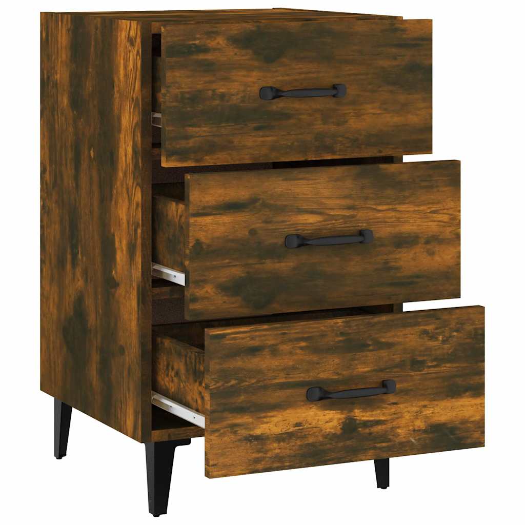 vidaXL Bedside Cabinet Smoked Oak 40x40x66 cm Engineered Wood