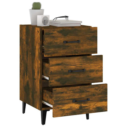 vidaXL Bedside Cabinet Smoked Oak 40x40x66 cm Engineered Wood