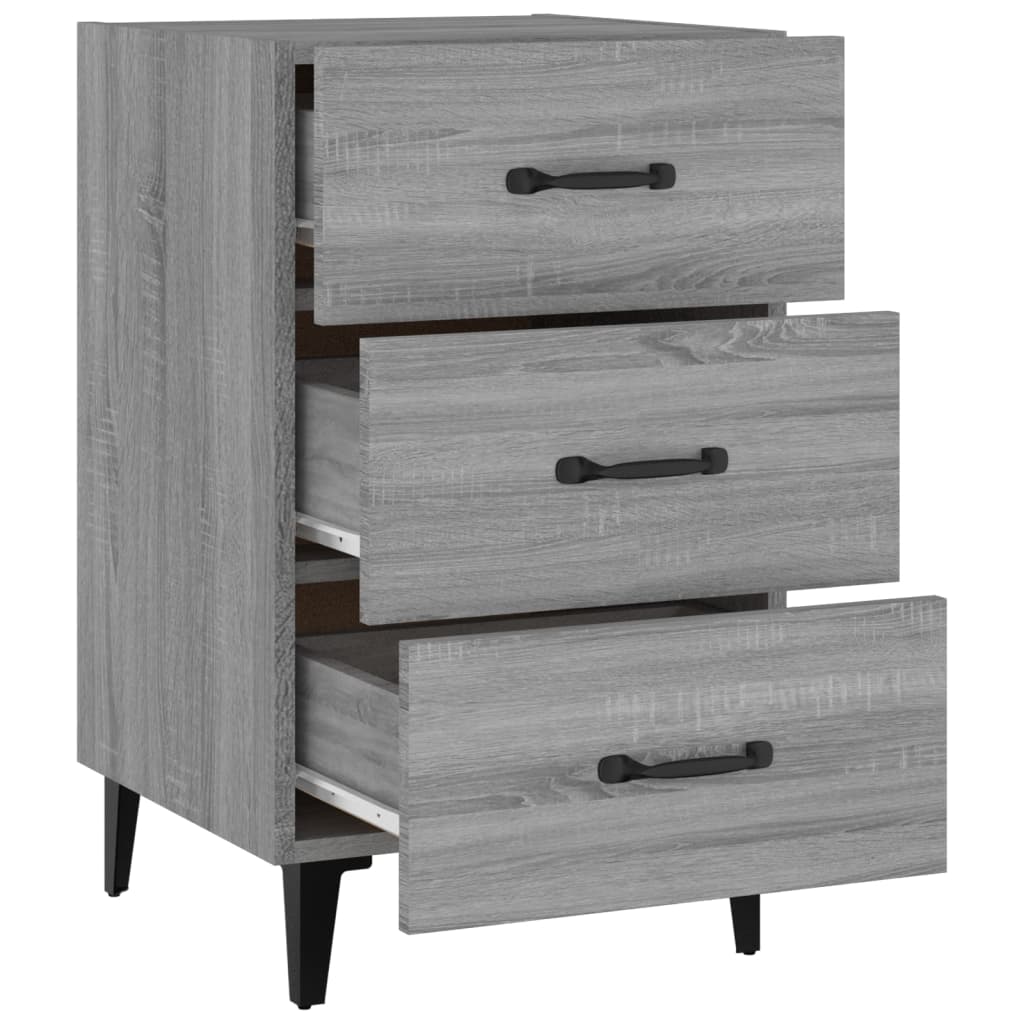 vidaXL Bedside Cabinet Grey Sonoma 40x40x66 cm Engineered Wood